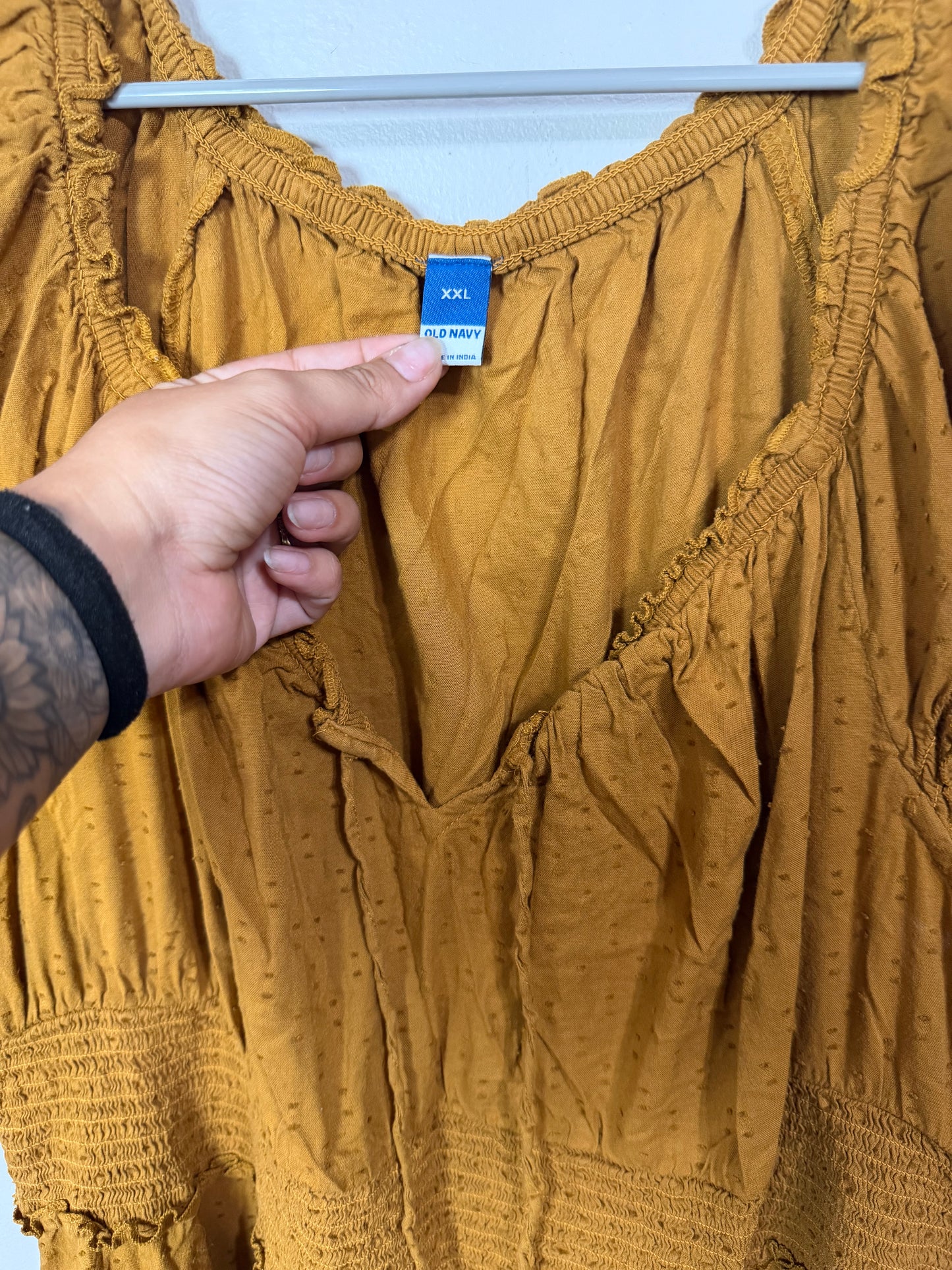 XXL Mustard Boho Maxi Dress