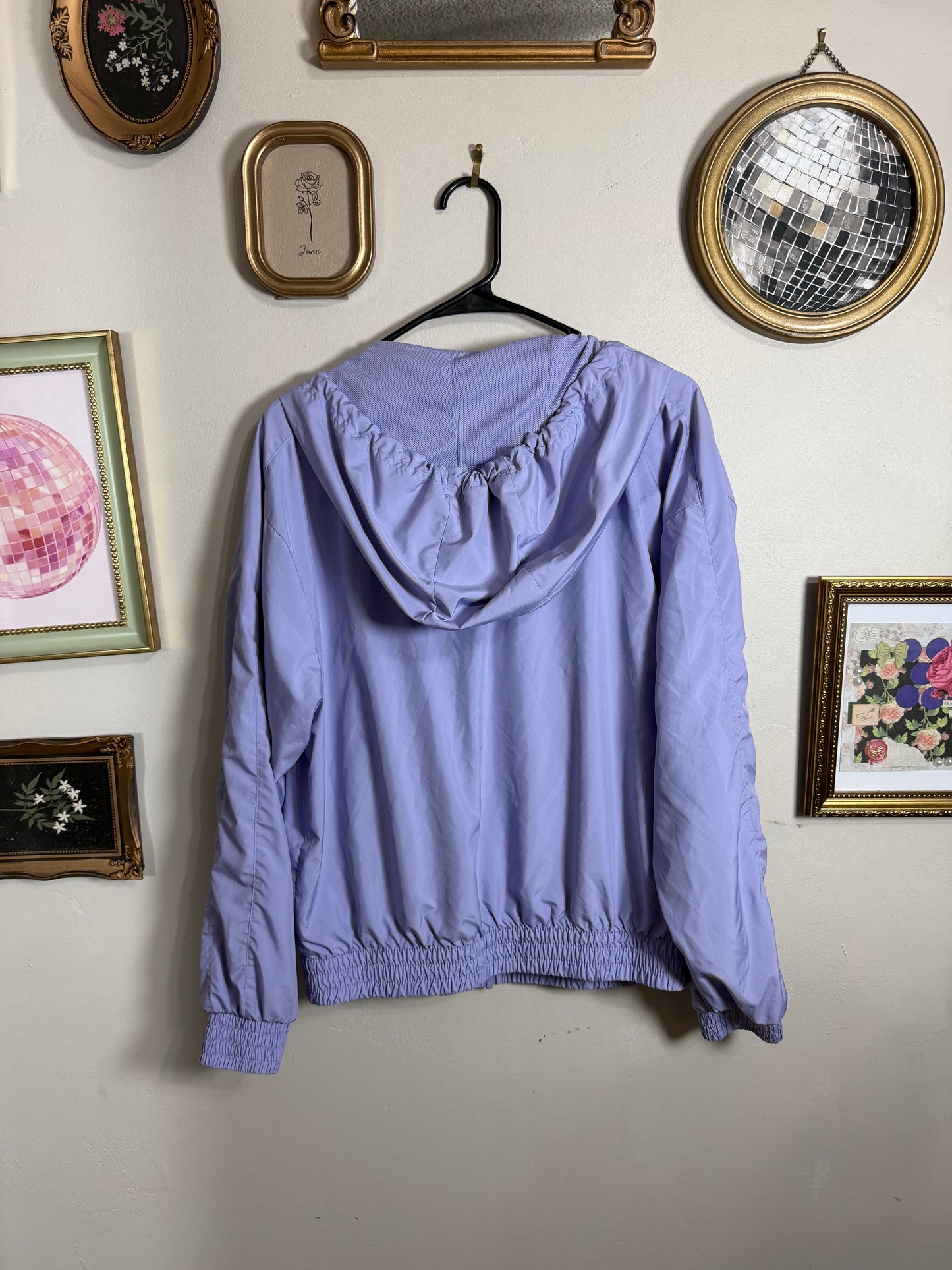 Medium Lavender Windbreaker Zip Up Jacket