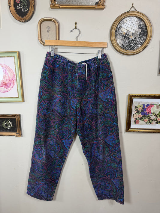 Medium Paisley Print Corduroy Pants
