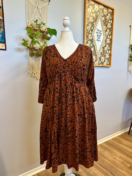 1XL BrownBlack Dress