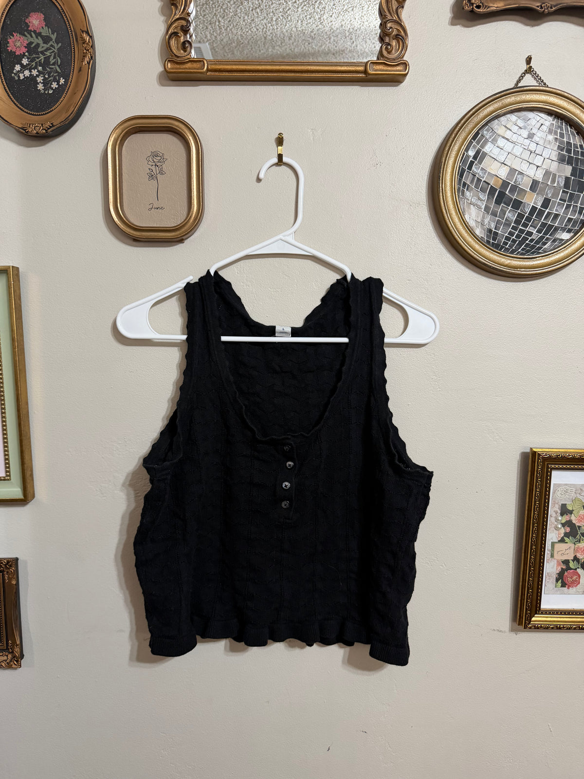 Large Black Blouse Tank