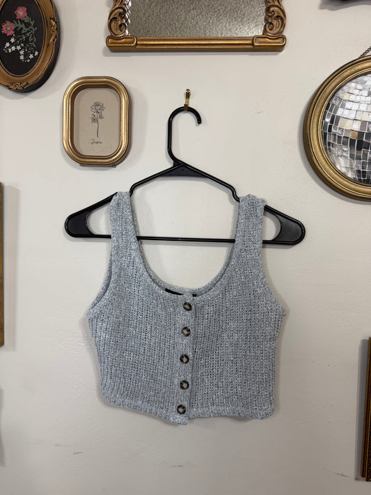 Medium NWT Grey Knit Cropped Tank