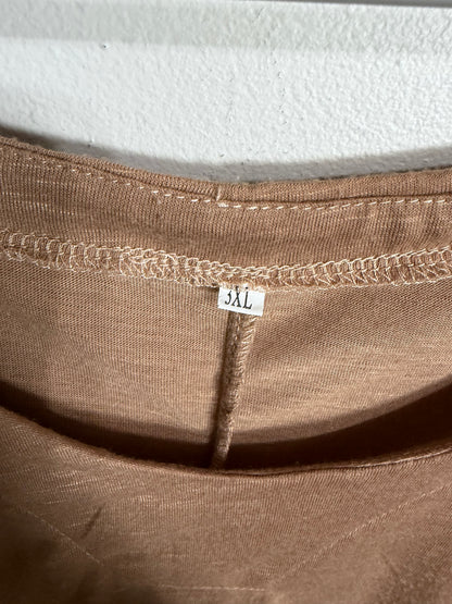 3x Tan Off Shoulder Top