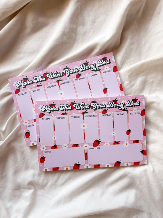 Make This Week Your Berry Best | Strawberry Daisies | Notepad