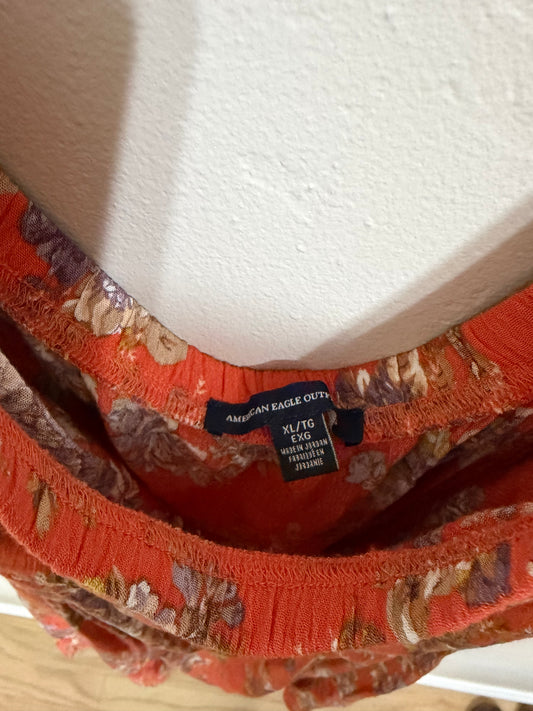 XL Orange Floral Off Shoulder Dress