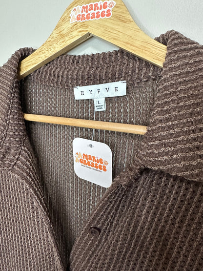 Large Brown Button Top