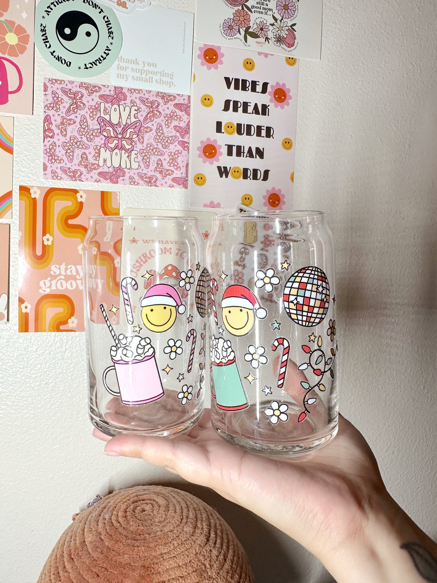 Hot Cocoa Christmas Glass Cup