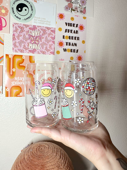 Hot Cocoa Christmas Glass Cup