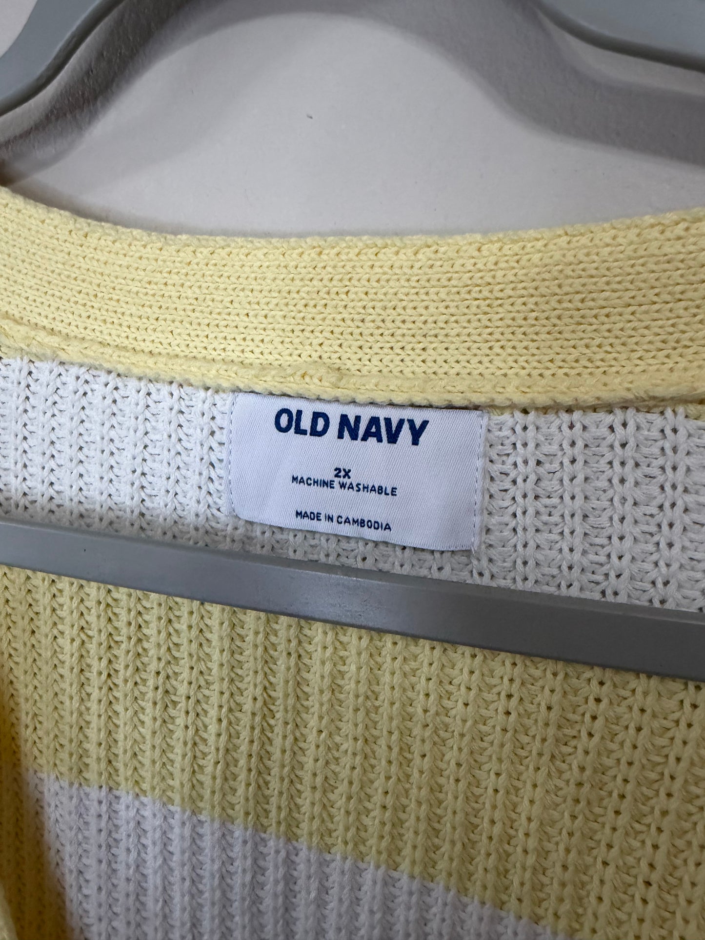 2x Butter Yellow Striped Cardigan