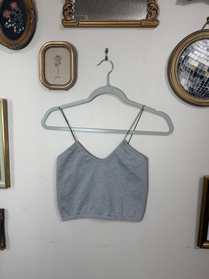 M/L Grey Thin Strapped Crop Tank/Bra