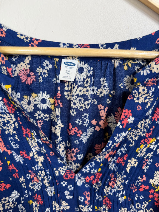 XXL Floral Long Sleeve Blouse