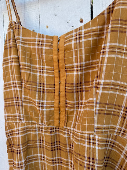 XL Mustard Gingham Dress