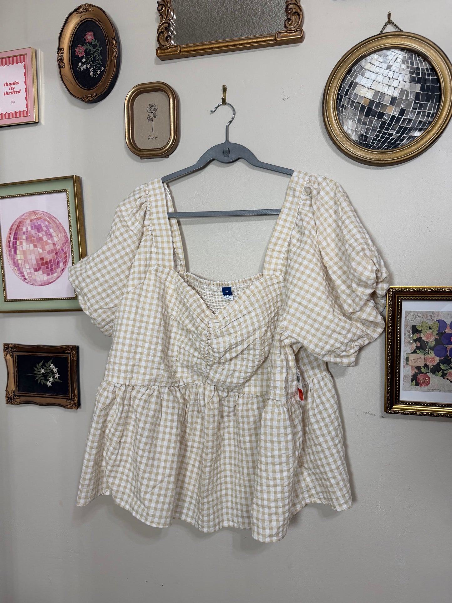 4x NWT Gingham Peplum Top