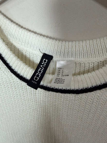 Large Cream/Black Knit Vest