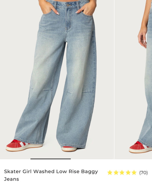 Small Skater Girl Baggy Low Rise Jeans