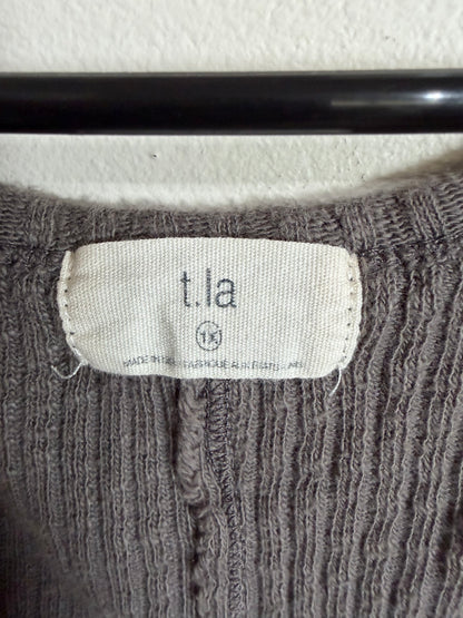 1x Grey Ribbed Long Sleeve Maxi Dress