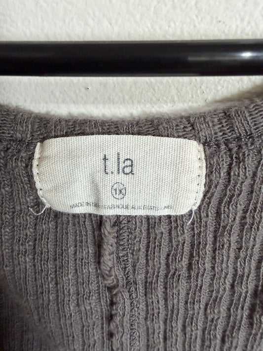 1x Grey Ribbed Long Sleeve Maxi Dress