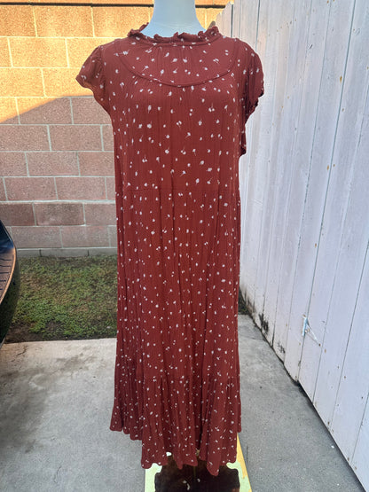 XXL Rust Leaf Maxi Dress