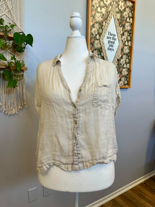 XL Linen Crop Top