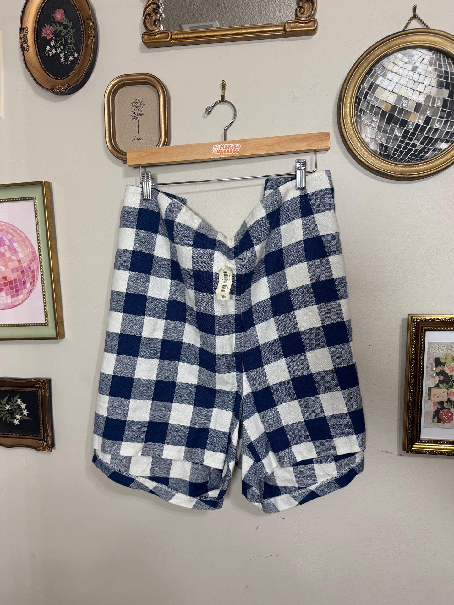 Size 28 NWT Blue Gingham Shorts