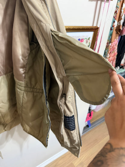 Small Vintage Microfiber Tan Utility Jacket