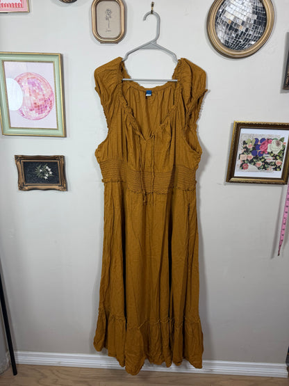 XXL Mustard Boho Maxi Dress