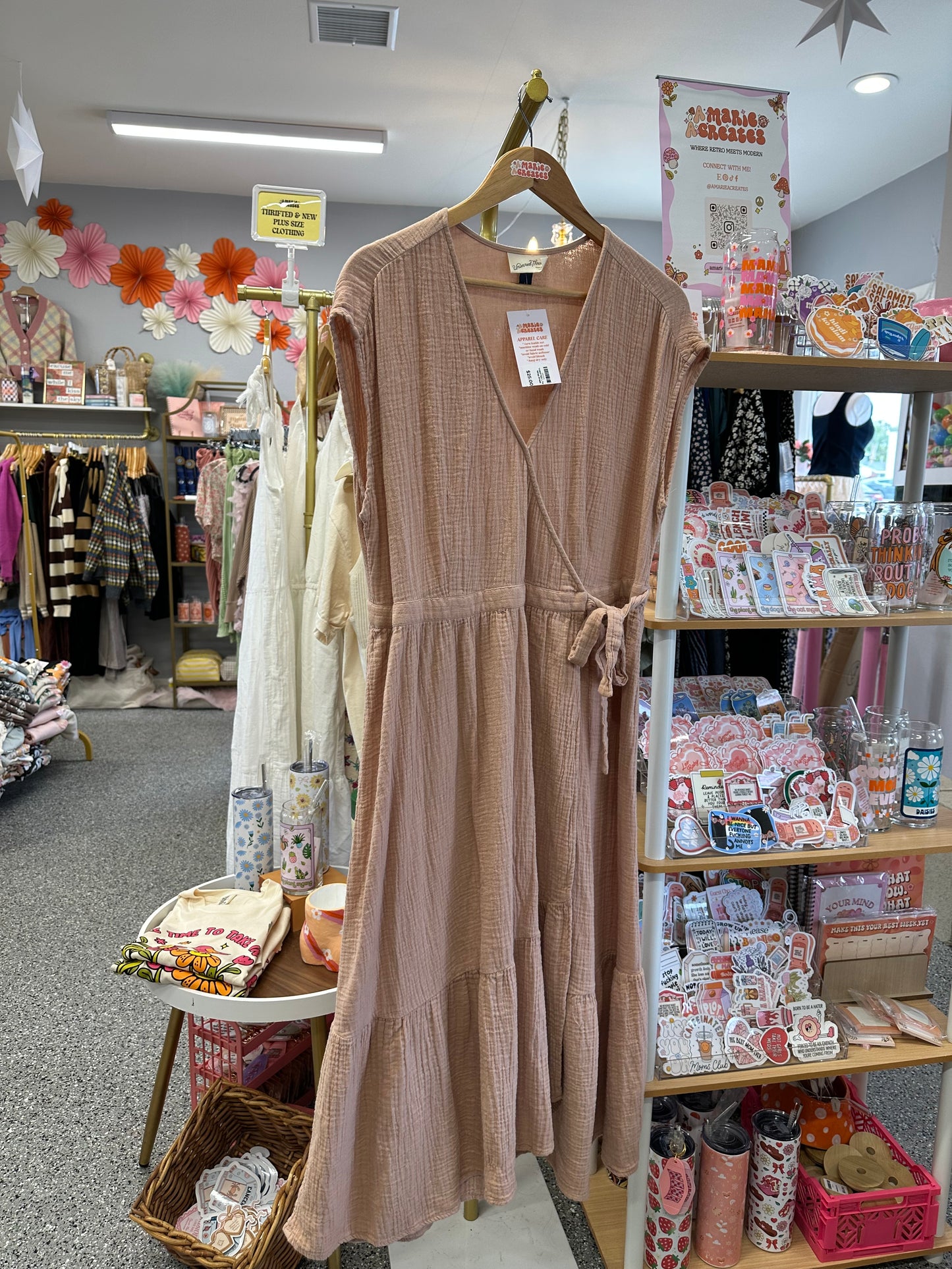 Large Tan Wrap Dress