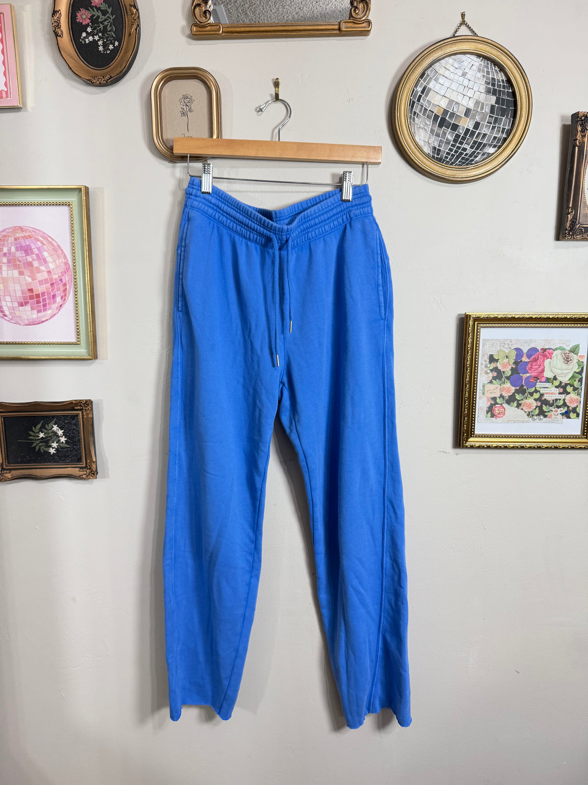 Small Royal Blue Sweatpants w/ Raw Hem