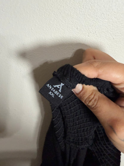 XXL Black Linen Pants w/ Smocked Waist