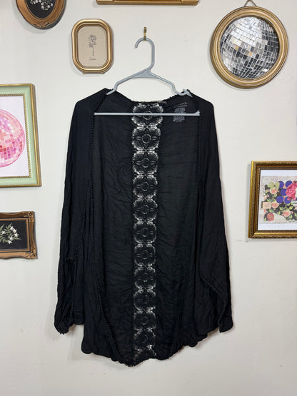 OS (S-XL) Black Boho Kimono