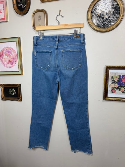 Size 31 Light Wash Classic Fit Denim Jeans w/ Raw Hem
