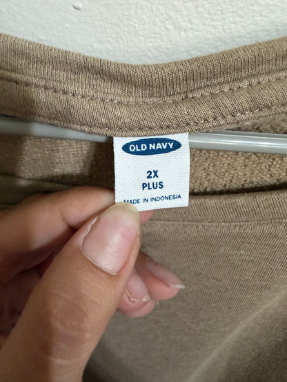 2x Plus Neutral Tan Sweatshirt