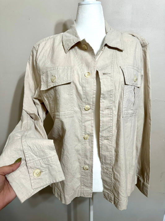 NWT Large Linen Button Up
