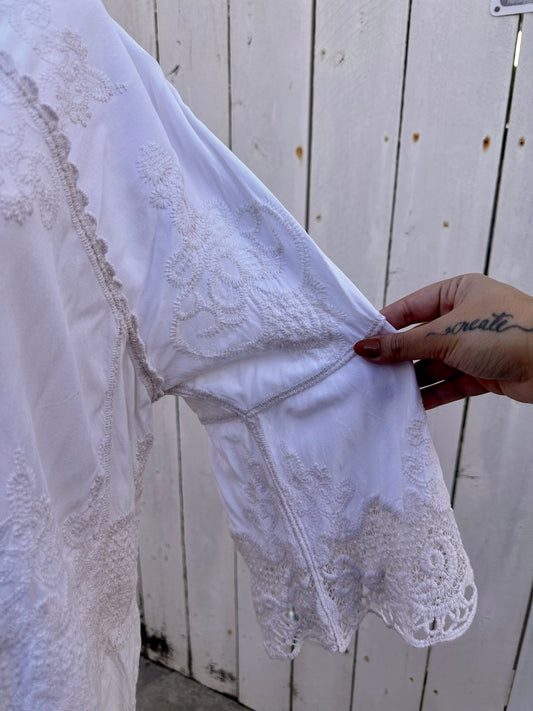 Large Cream Crochet Top