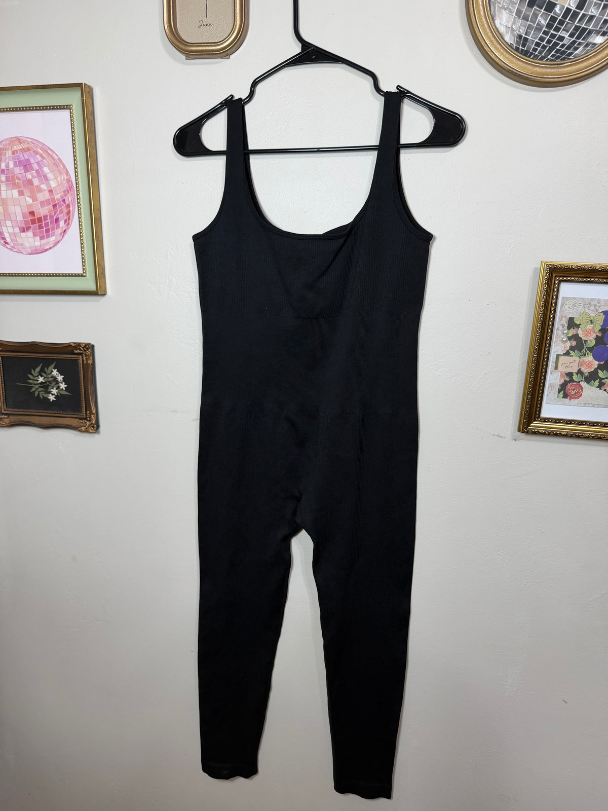 XL Black Ribbed Jumpsuit / Shapewear
