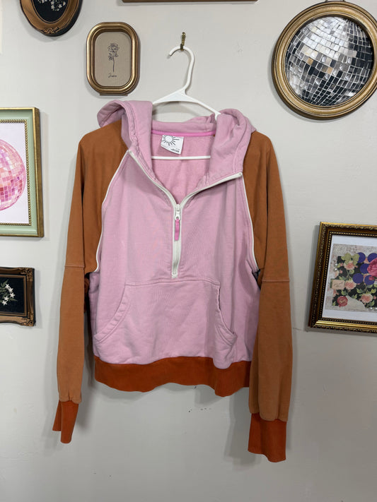 Large Quarter Zip Color Block Sweater
