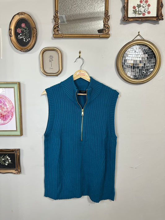 Medium Teal Ribbed Vest