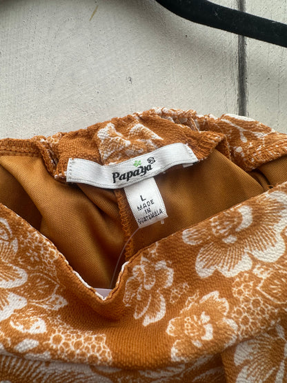 Large Mustard Floral Pants