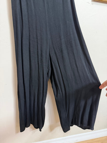 Small Black Crepe Wide-Leg Jumpsuit