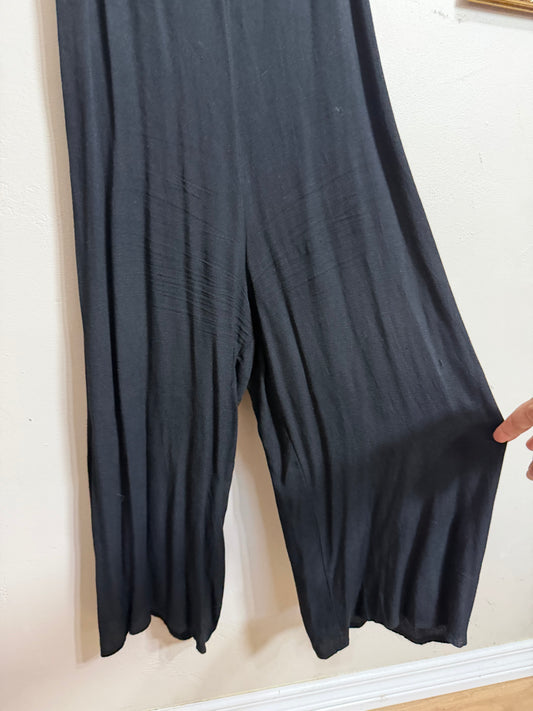 Small Black Crepe Wide-Leg Jumpsuit