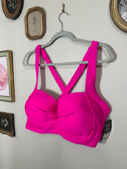 size 22/24 NWT Hot Pink Bikini Top