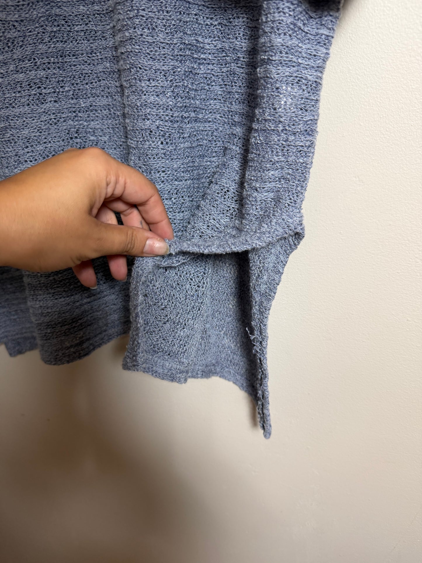Large Blue Knit Oversized Top