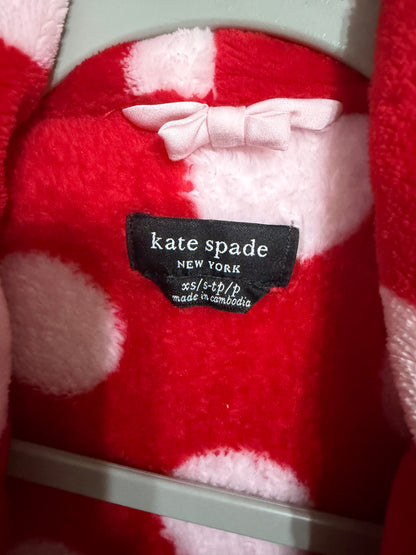XS/S Red White Polka Dot Robe w/ Tie & Pockets