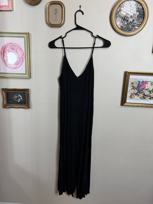 Small Black Crepe Wide-Leg Jumpsuit