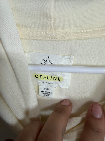Small Offline Flower Cream Sweater Hoodie