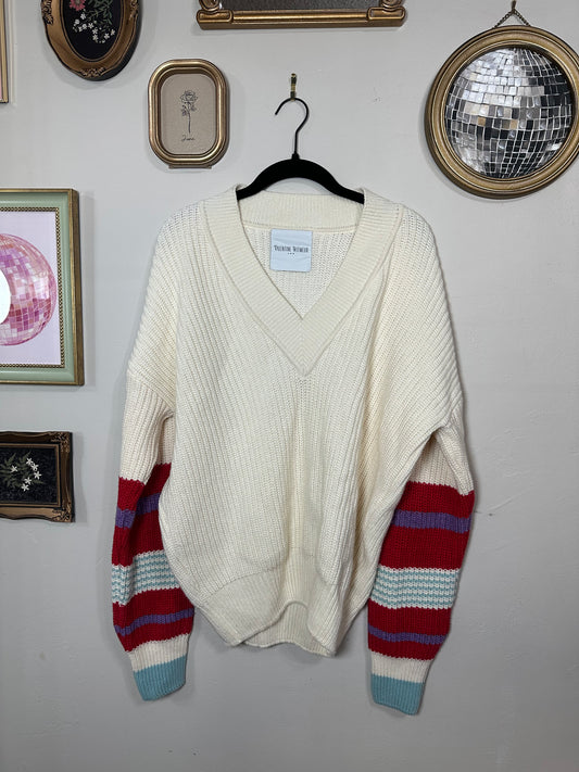 Large Color Striped Sleeves Sweater