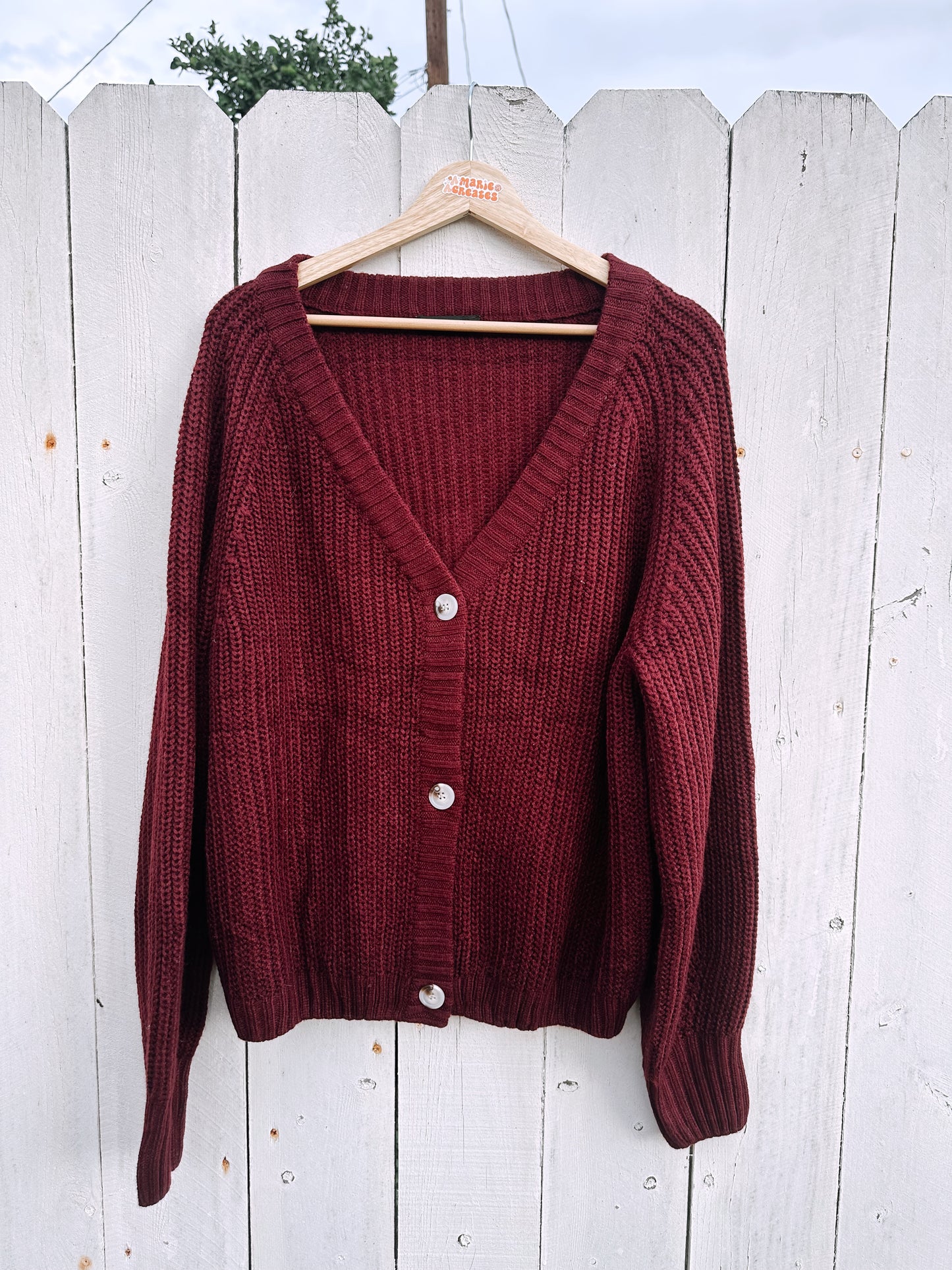 Large Burgundy Cardigan