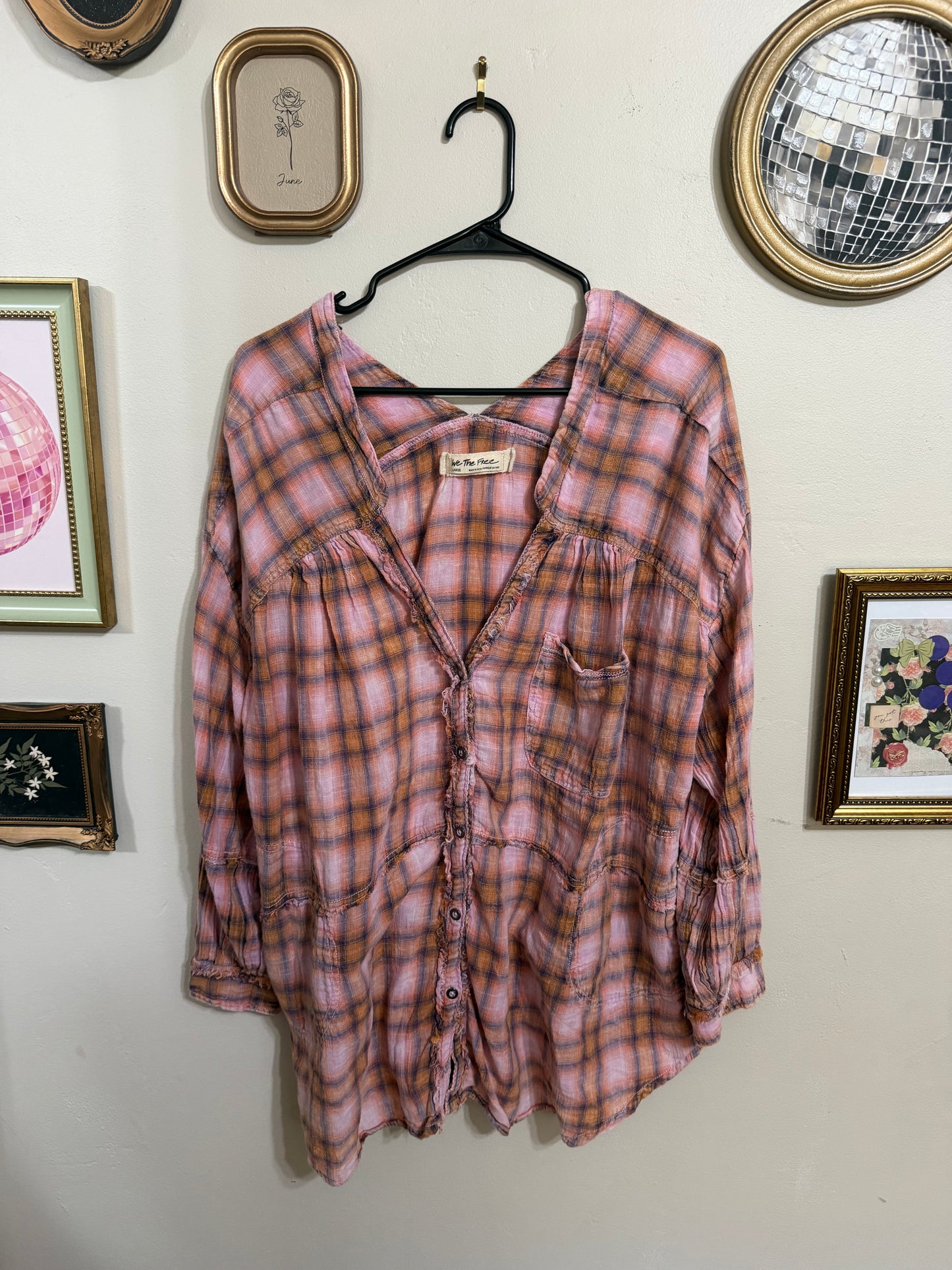 Large One Of The Boys Plaid Flannel Tunic Shirt