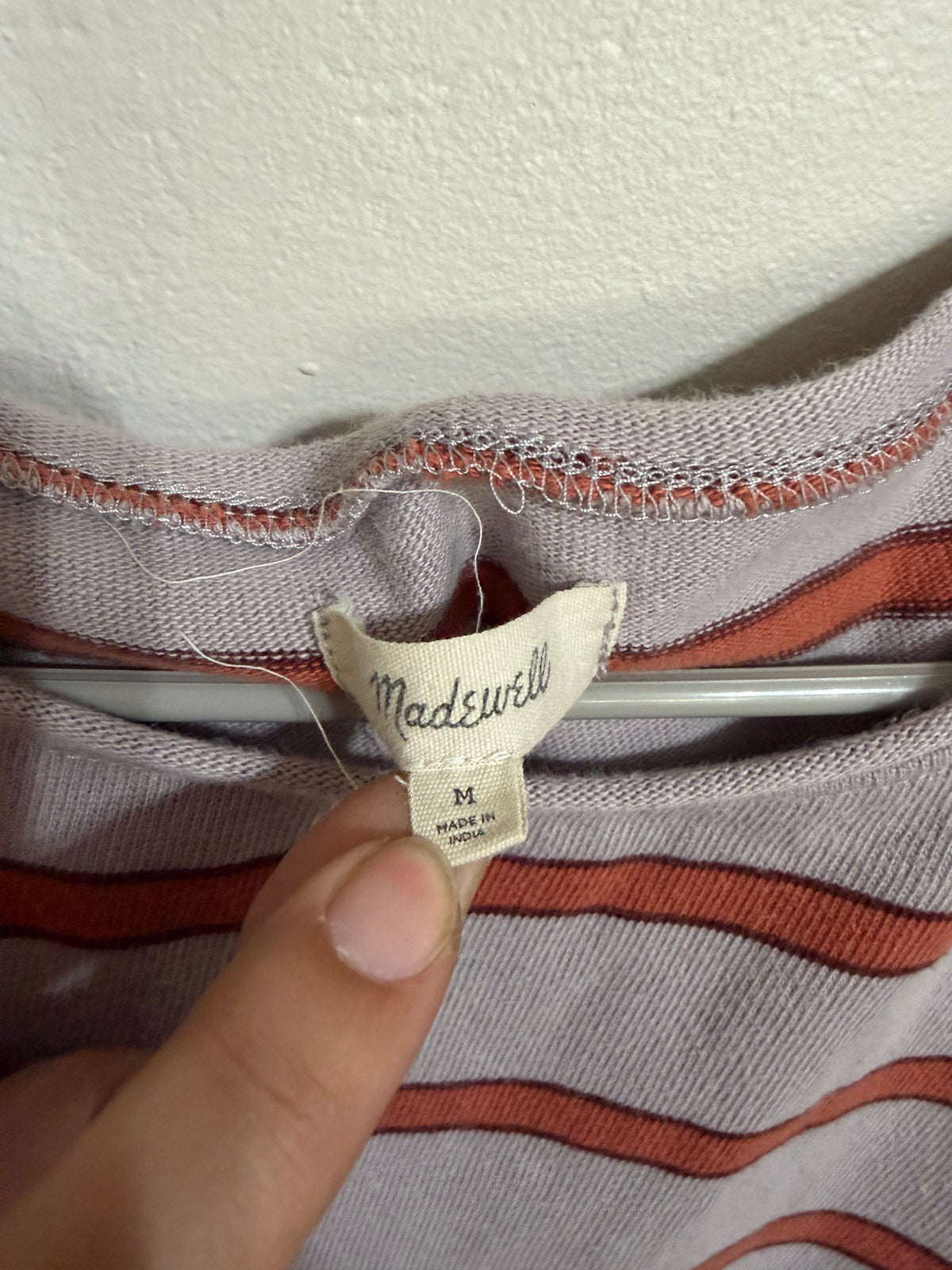 Medium Striped Boatneck 3/4 Length Sleeve Tee