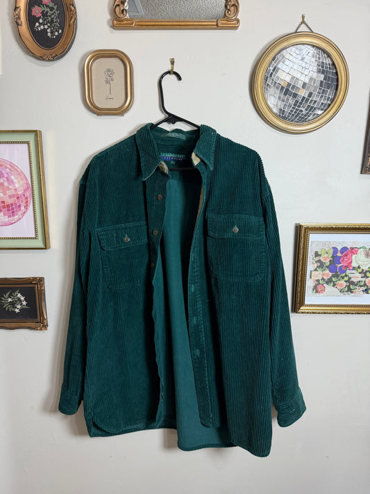 Large Vintage Green Corduroy Jacket *small call out